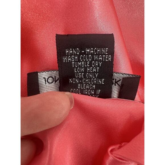 Jones New York Satin Slip Dress Gown Small Midi Fairycore Salmon Peach DD04 - Picture 13 of 15